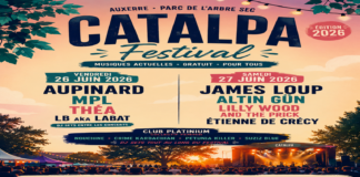 Auxerre: Le Catalpa Festival fait son grand retour les 26 et 27 juin 2026