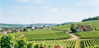 Canicule en Champagne : où se baigner en toute sécurité cet été ? Couple toasting with wine glasses on a picnic blanket in a vineyard