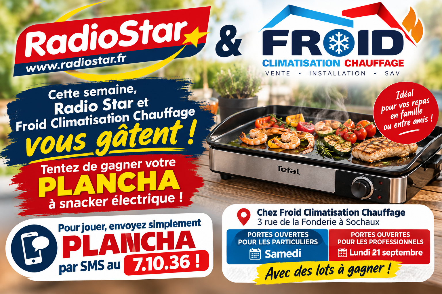 Radio Star et Froid Climatisation Chauffage vous font gagner votre plancha électrique !