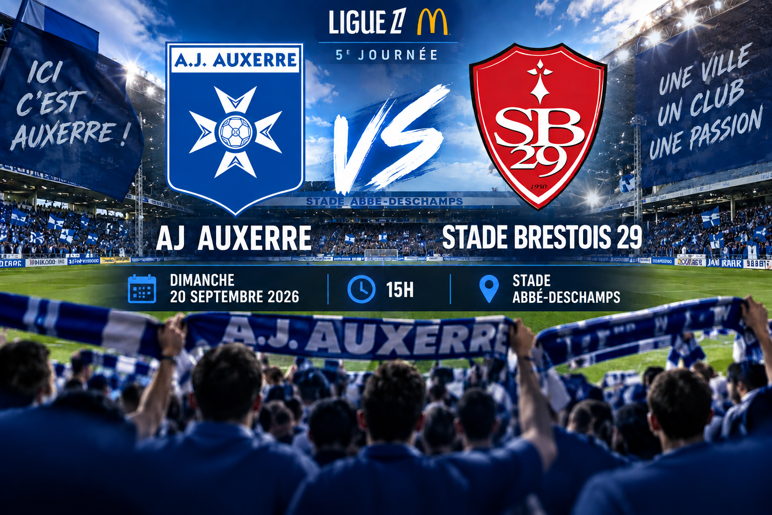 AJ Auxerre – Brest : l’Abbé-Deschamps doit pousser derrière l’AJA !
