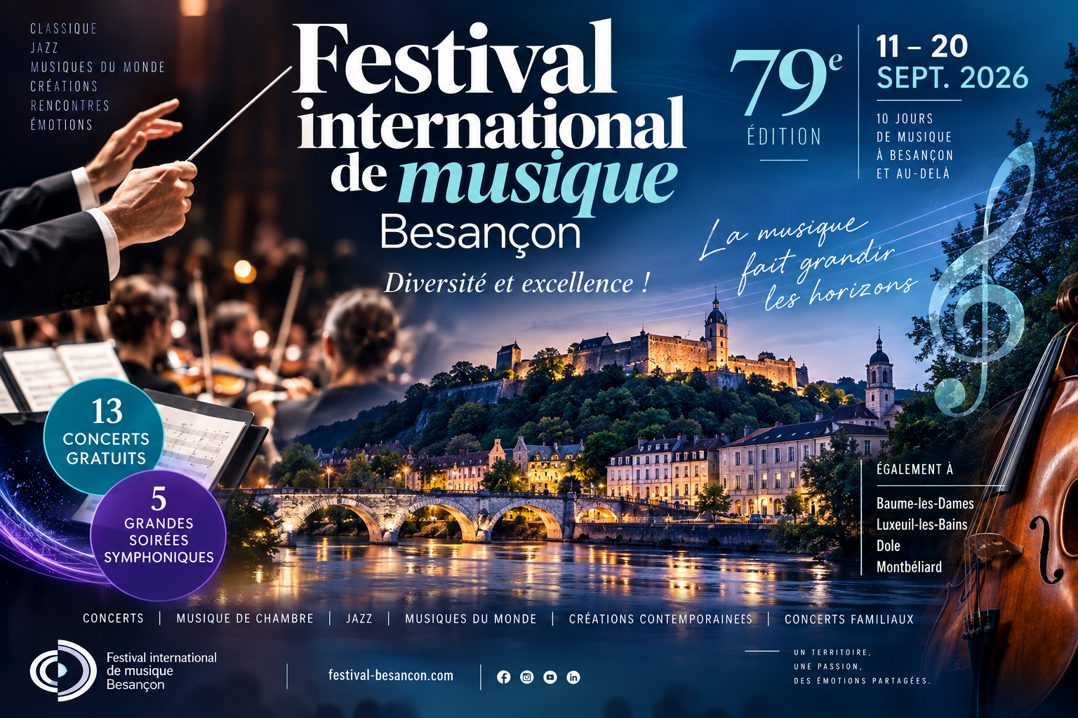 Festival international de musique de Besançon 2026 : une 79e édition placée sous le signe de la diversité et de l’excellence Festival international de musique de Besançon 2026 : une 79e édition placée sous le signe de la diversité et de l’excellence
