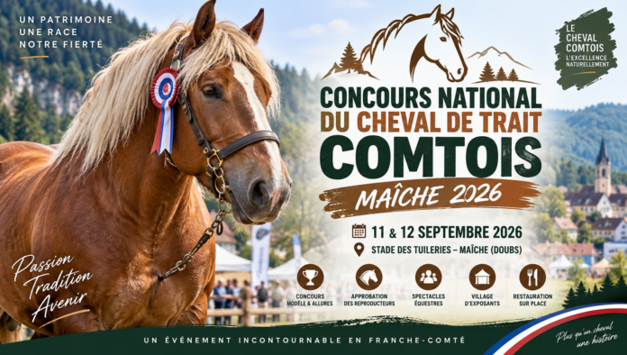 Maîche célèbre l’excellence du cheval de trait comtois les 11 et 12 septembre 2026